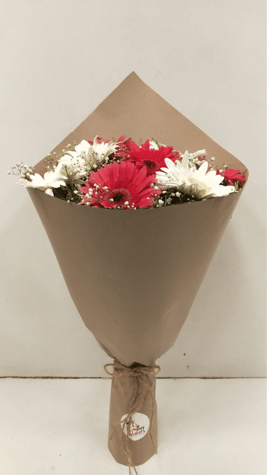 Bouquet of Mix Gerbera in Brown Wrap - Image 1