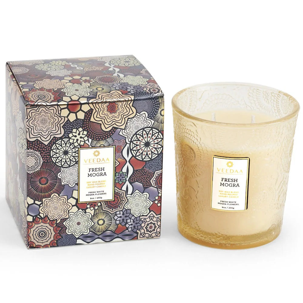 FRESH MOGRA: VALENO GLASS CANDLE
