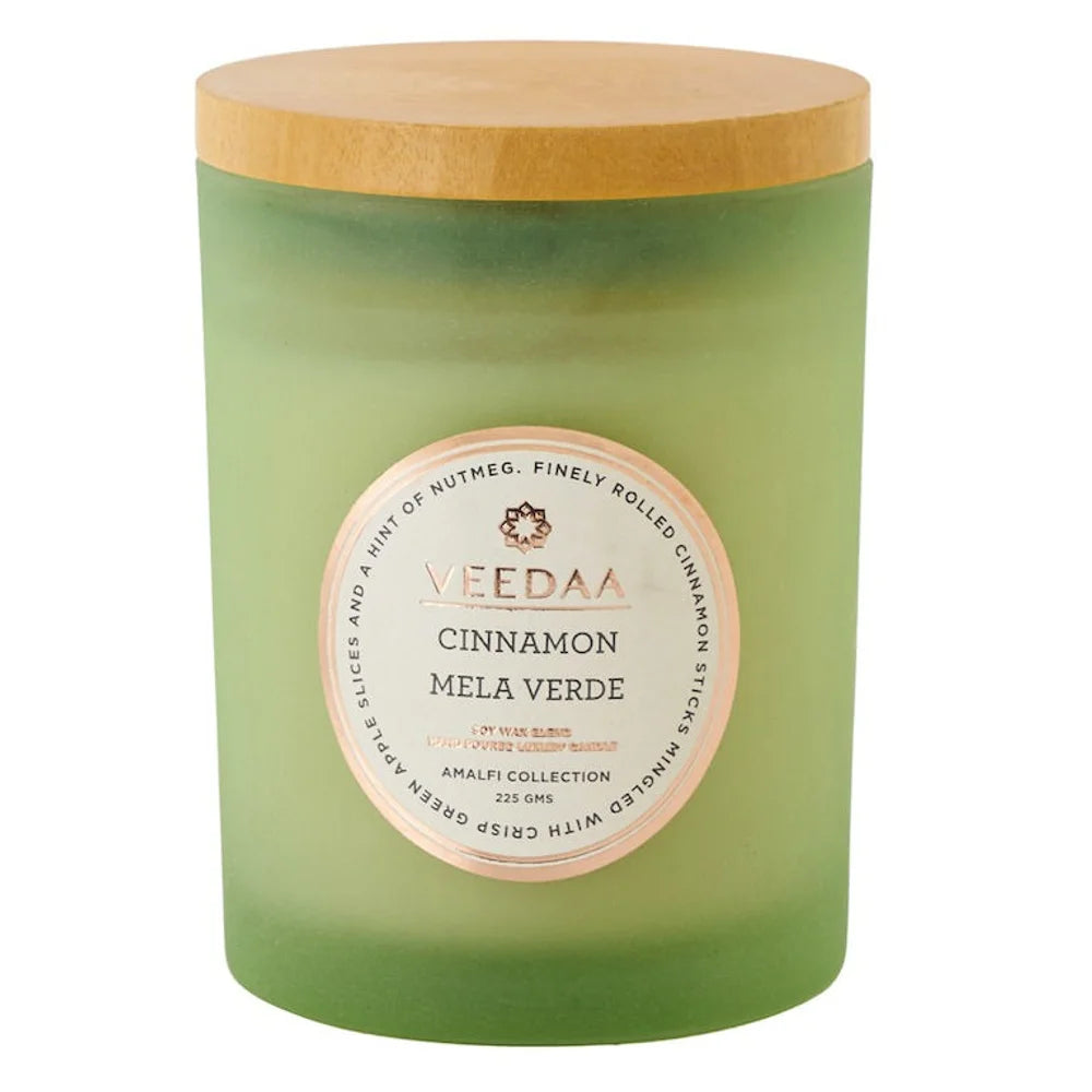CINNAMON MELA VERDE- CZECH GLASS COCONUT WAX CANDLE