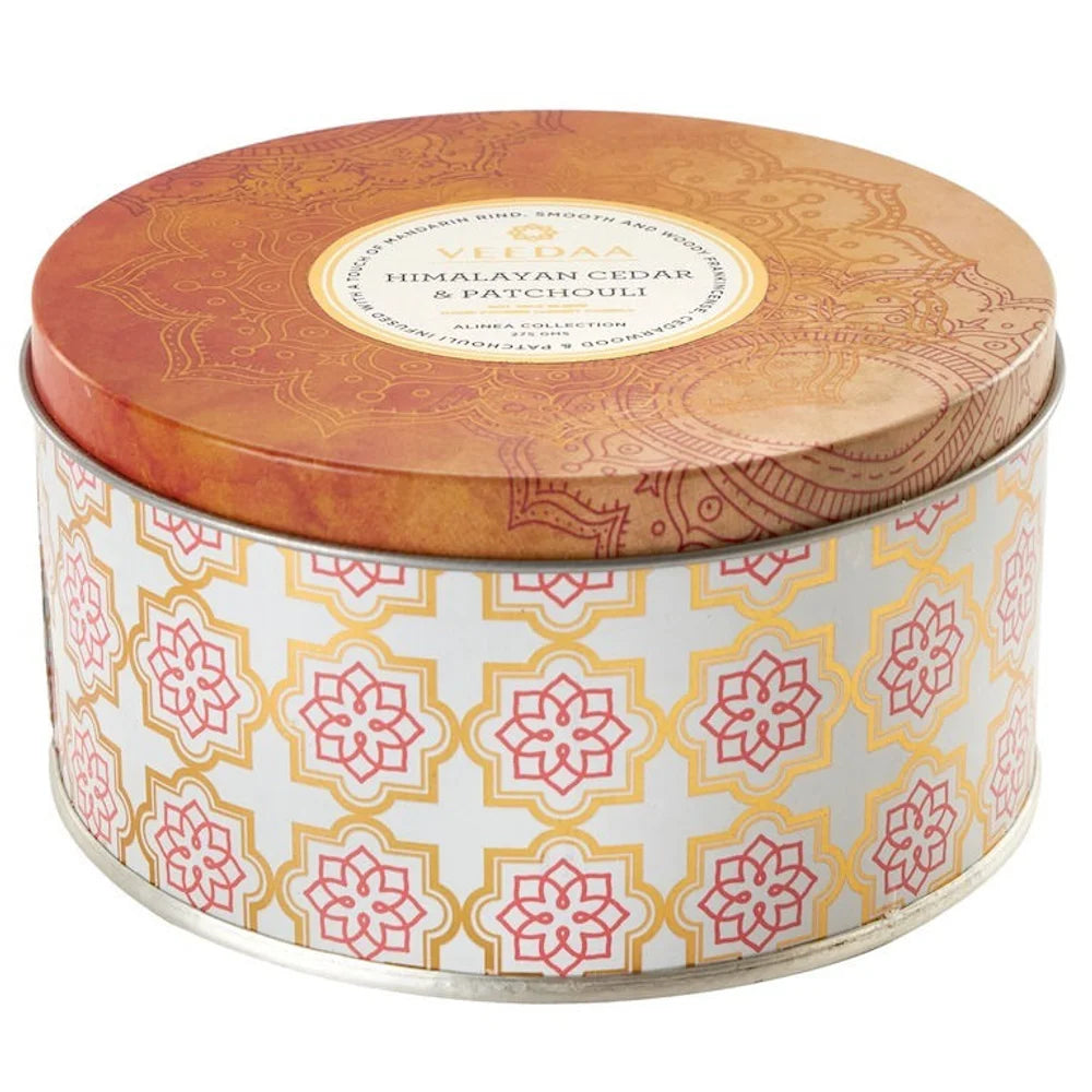 HIMALAYAN CEDAR & PATCHOULI-3 WICK TIN COCONUT WAX CANDLE