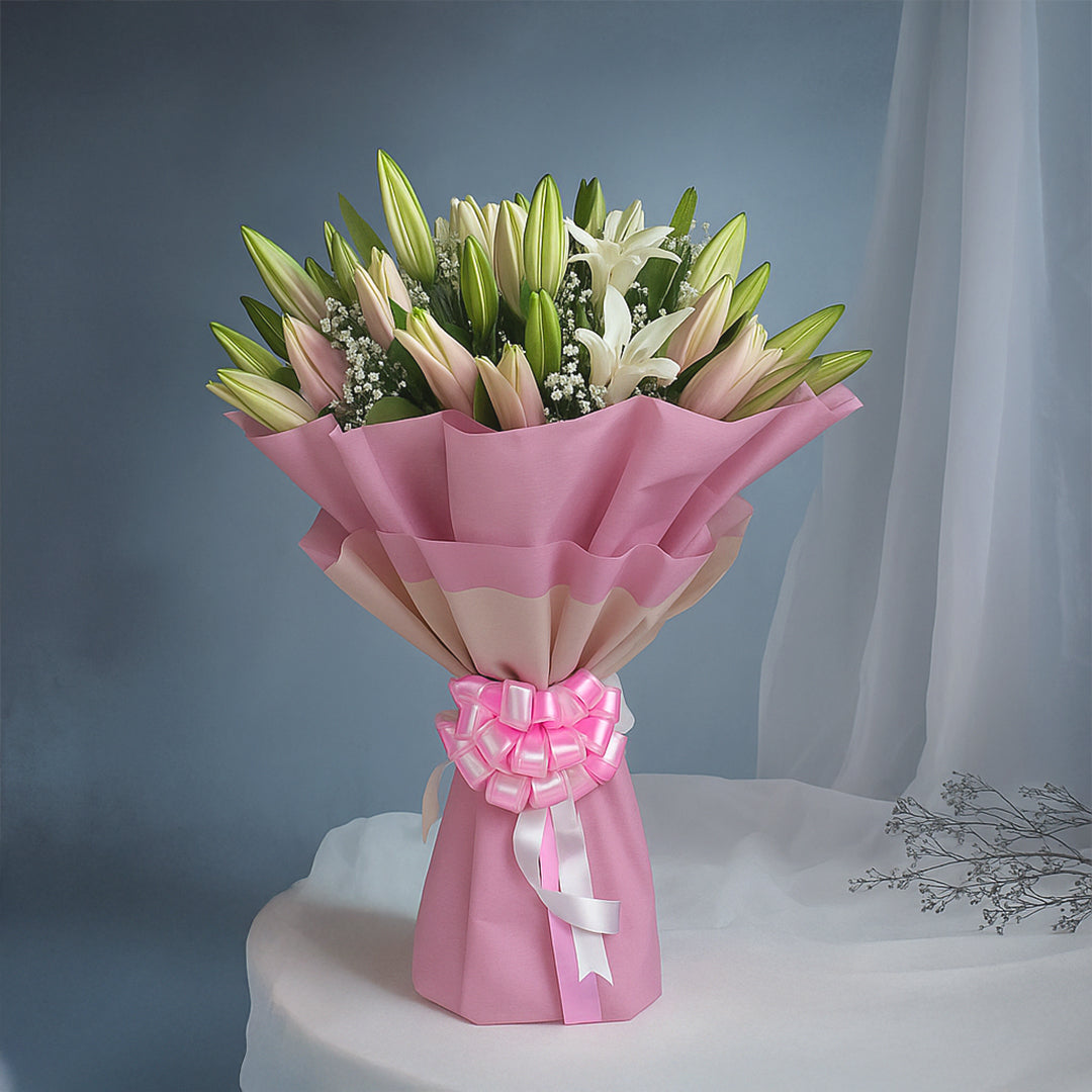 Bouquet made with Fragrant Oriental Lilies