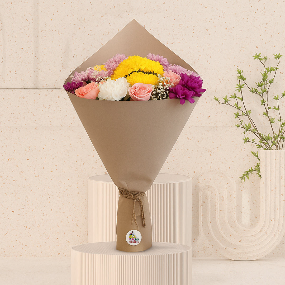 Mix Flowers in Brown Wrap