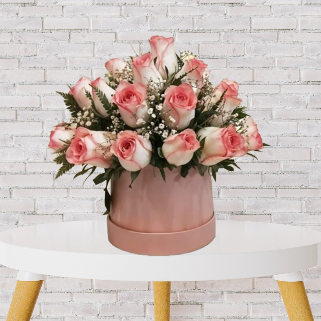 Shaded Pink Rose in Box