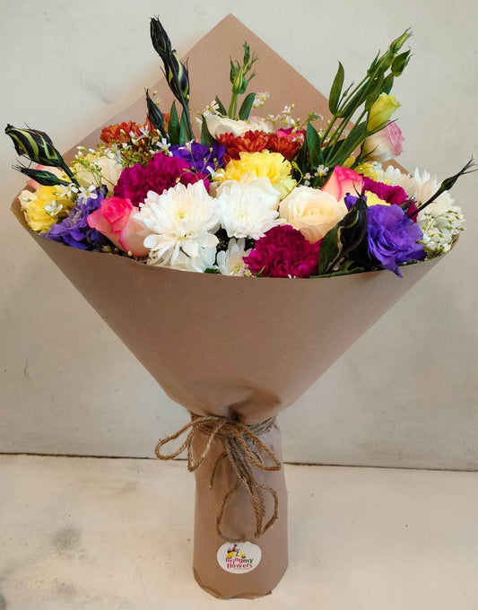 Mix Flowers in Brown Wrap - Image 1
