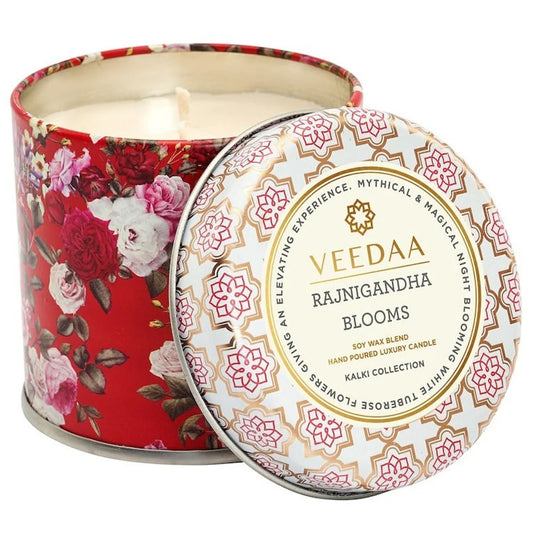 RAJNIGANDHA BLOOMS- MASON TIN COCONUT WAX CANDLE