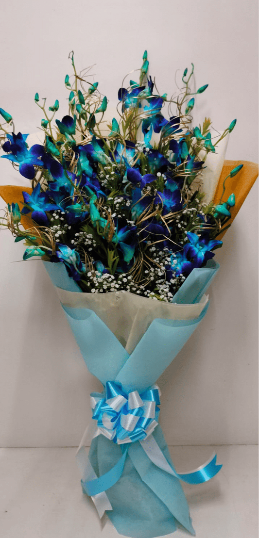 Orchids Bouquet in Tissue Wrap - Image 1