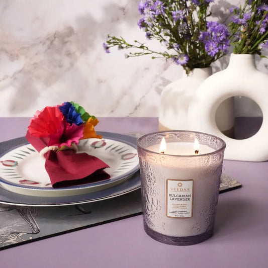 BULGARIAN LAVENDER- VALENO GLASS COCONUT WAX CANDLE
