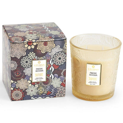 FRESH MOGRA: VALENO GLASS CANDLE