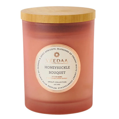 RUBY PEONY & HONEYSUCKLE- CZECH GLASS COCONUT WAX CANDLE