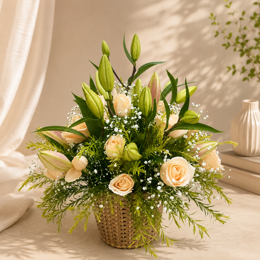 Ivory Bloom Basket