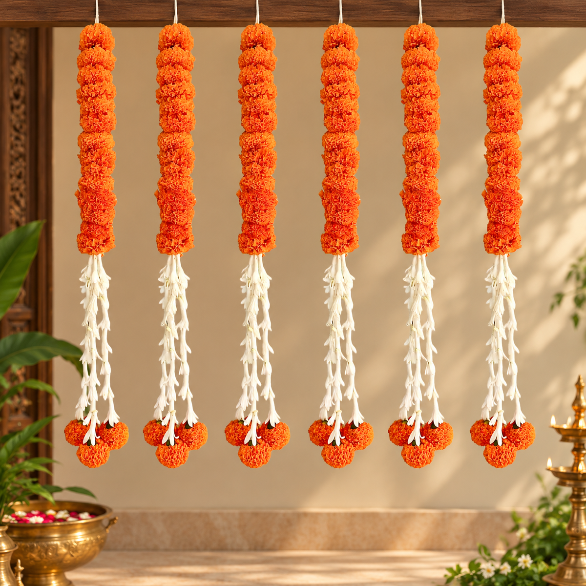 Marigold & Rajnigandha Strings- Set of 10