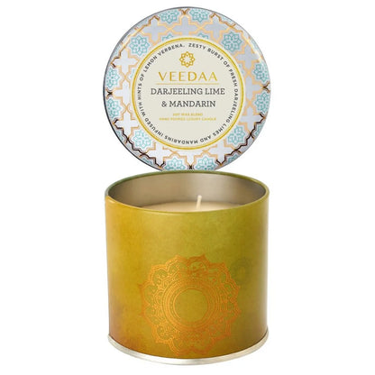 VEEDA DARJEELING LIME & MANDARIN:  MASON TIN CANDLE