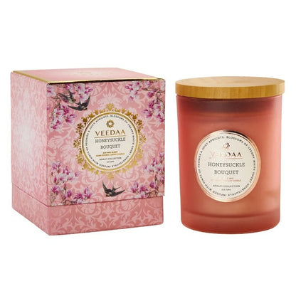 RUBY PEONY & HONEYSUCKLE- CZECH GLASS COCONUT WAX CANDLE