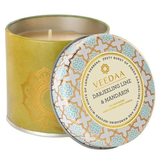 VEEDA DARJEELING LIME & MANDARIN:  MASON TIN CANDLE