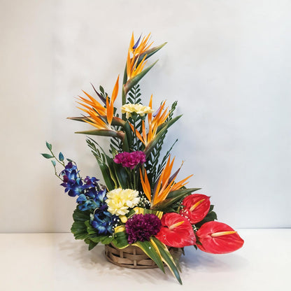 Floral Arrangement with Birds of Paradise, Carnations, Anthuriums and Orchids