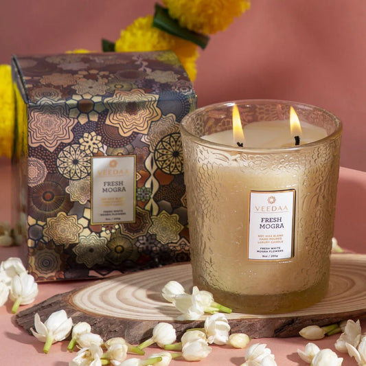 FRESH MOGRA: VALENO GLASS CANDLE