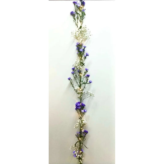 Blue Daisy & Gypsophila String with Fairy Light ,1 unit
