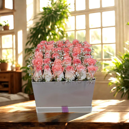 Floral Arrangement of Roses in Box