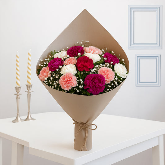 Mixed Color Carnations Bouquet