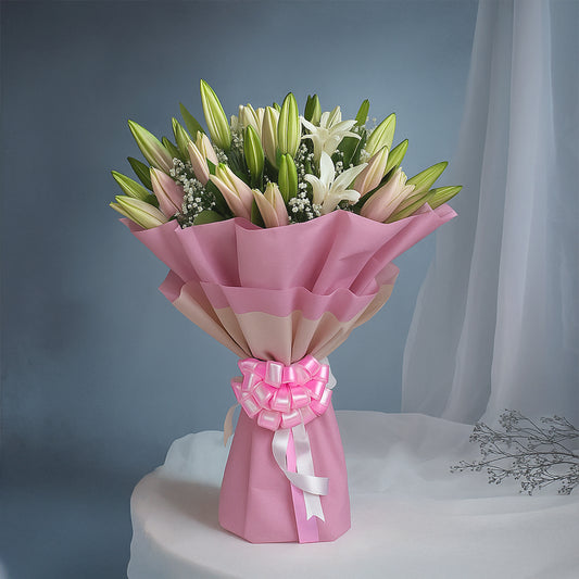 Bouquet made with Fragrant Oriental Lilies