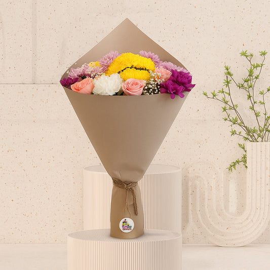 Mix Flowers in Brown Wrap
