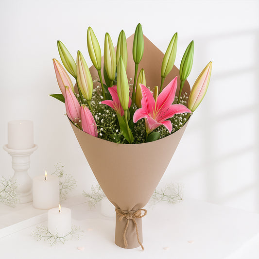 Bouquet of Fragrant Oriental Lilies