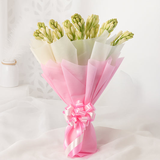 Bouquet of Fragrant Rajnigandha/Tuberose in Tissue Wrap