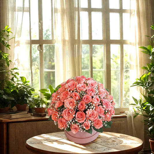 Box of Pink Roses