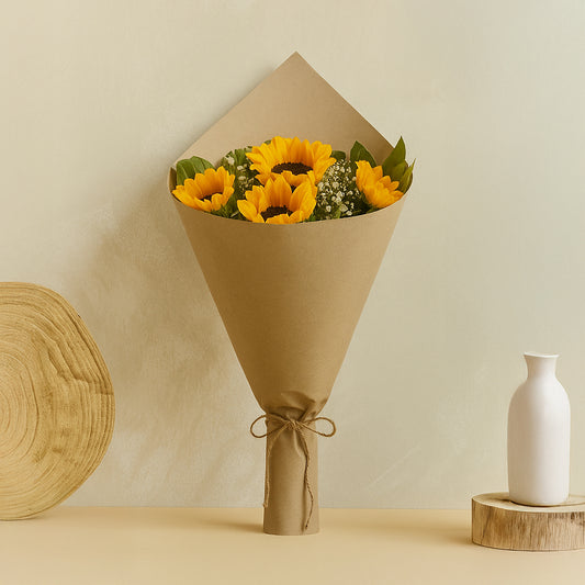 Sunflowers in Brown Wrap