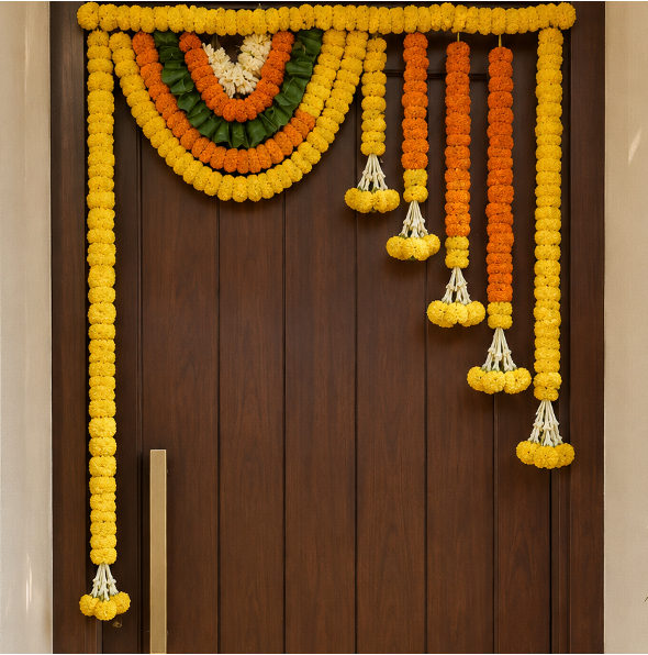 Yellow & Orange Calcutta Marigold Toran